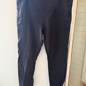 Athleta Black High-Waist Leggings with Side Pockets